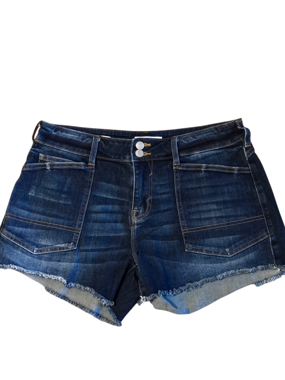 Vigoss Dark Blue Distressed Denim Cutoff Shorts